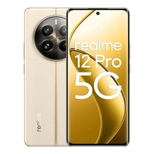 realme 12 Pro 5G Smartphone, 8+256GB, Fotocamera Sony IM890 OIS, Teleobiettivo con Zoom Ottico 2x, Processore Qualcomm Snapdragon 6 Gen 1, Schermo Curvo 120Hz, Ricarica SUPERBOOC 67W, Dual SIM, Beige