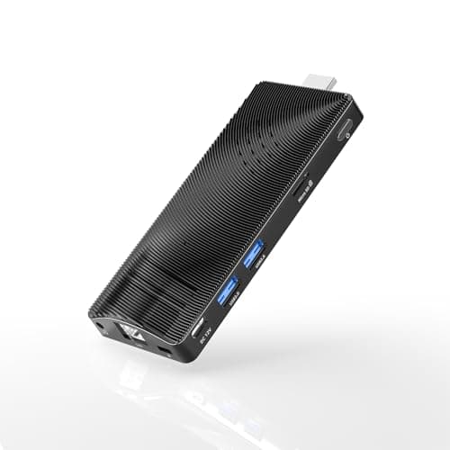 HEIGAOLAPC Mini PC Stick Win 10, Fanless Mini Computer, Pentium N4200 4GB 64GB eMMC (1.1 GHz), USB 3.0 X 2, HDMI, RJ45 LAN 1000M Supporto 4K 60Hz, WiFi BT 5.0 per Aziende, Case, Uffici