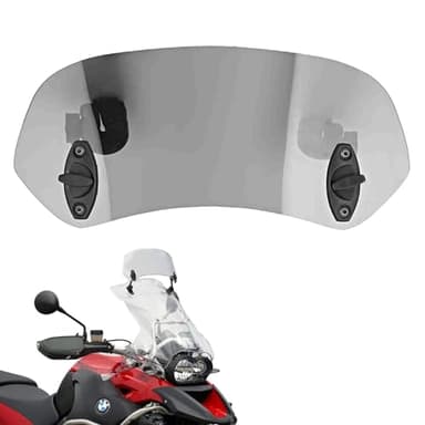 Tissting Parabrezza Moto 285 x 110mm Acrilico Deflettore Aria Moto con Bracci di Estensione, Tawny Regolabile Cupolino Spoiler per Moto Bici da Corsa