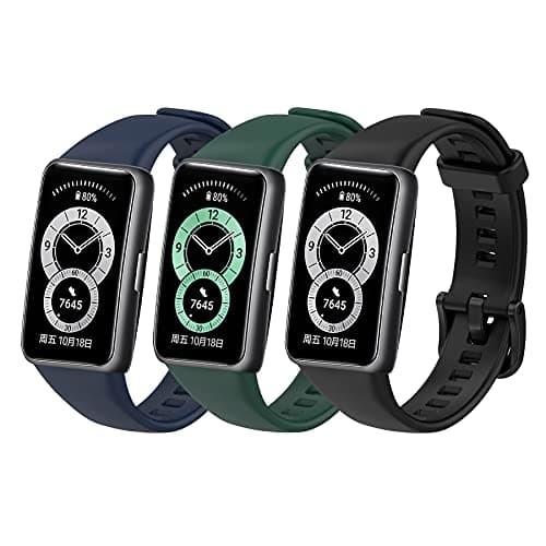 MIJOBS 3 Braccialetti per Huawei Band 6 in Silicone di Ricambio Sano, Morbido e Traspirante, Adatto per Huawei Band 6, Honor Band 6 e Honor Band 7