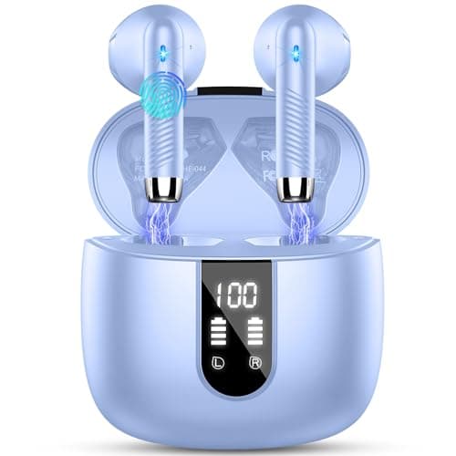 Cuffie Bluetooth 5.4, 2025 Auricolari Bluetooth 56H Stereo Cuffie Wireless In Ear con 4 ENC Mic, Cuffie Senza Fili Cancellazione Rumore Cuffiette Sport IP7 Impermeabili Earbuds LED Display