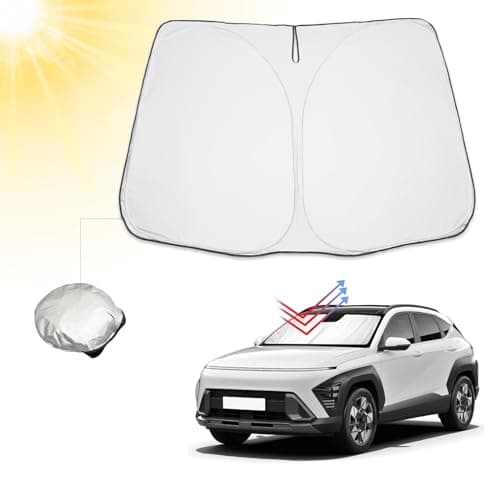 BIBIBO Kona SX2 - Parasole per parabrezza auto con H*yundai Kona SX2 2024 2025, protezione solare per auto, qualità certificata, pieghevole, con protezione UV