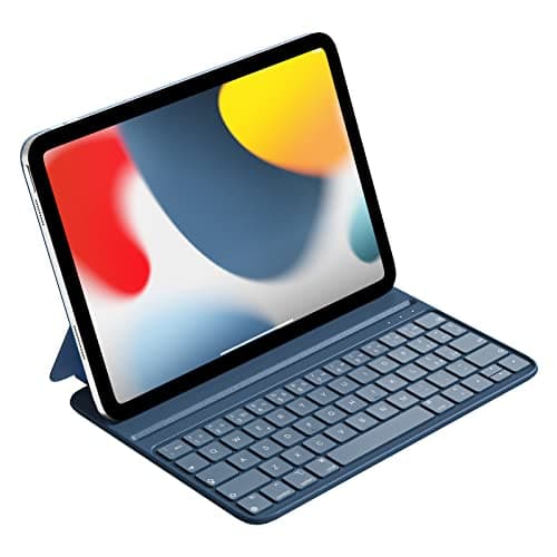 HOU Tastiera Bluetooth per iPad 11a Generazione 2025 (A16) e 10a Generazione 2022, Custodia in Ecopelle con Tastiera, Angolo Ergonomico, Disposizione ltaliana, Blu
