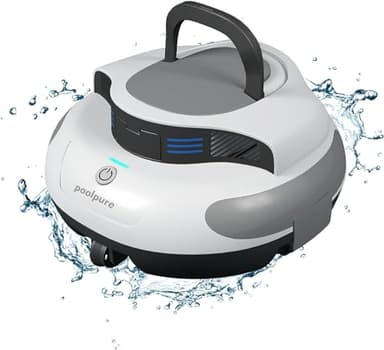 POOLPURE Piscina Piscina, Pulizia Doppio Motore, Doppio Sensore Hall, Display LED, Parcheggio Automatico, IPX8 Impermeabile, Aspirapolvere Senza Fili