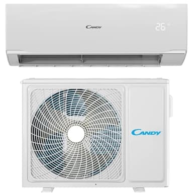 Candy, Condizionatore Smart Linea Pura, Climatizzatore Monosplit con Unità Esterna e Interna 12000 Btu, 20 dBA, con Self-Clean - Tecnologia di Espansione a Freddo e Controllo da Remoto con App