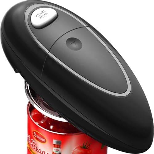 Apriscatole elettrico, Apriscatole elettrico automatico con la semplice pressione di un pulsante, Senza bordi taglienti, Apriscatole elettrico sicuro per gli alimenti per i pazienti affetti da artrite