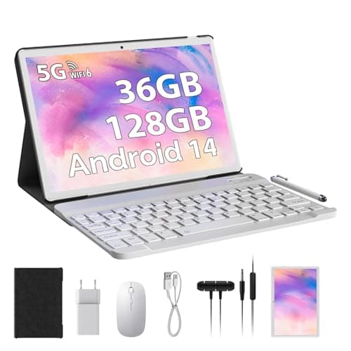 PIXPEAK Tablet 10 pollici Android 13 con 5G WiFi, 19GB RAM+128 GB ROM (1TB espandibile), Octa Core 2.0 GHz Tablet, 8000mAh, 5MP+8MP, WLAN, Bluetooth, GPS, Tablet in Offerta con tastiera ect (or)