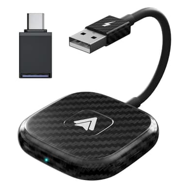 Adattatore Android Auto Wireless,5GHZ Adattatore Senza Fili Android Auto con Adattatore di Tipo C,Connessione Automatica,Plug and Play