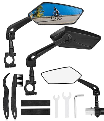 2 Pezzi Specchietti Bici 360°, Regolabile Ruotabile Specchietto Retrovisore, Universale Specchietto Retrovisore Bici per Bicicletta, Elettrico, Moto, Bicicletta Elettrica per Manubrio da 22-25 mm