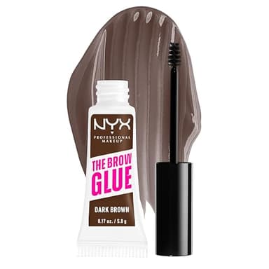 NYX Professional Makeup Gel Sopracciglia Brow Glue, Istantaneo, Per un Look Laminato, The Brow Glue, Dark Brown