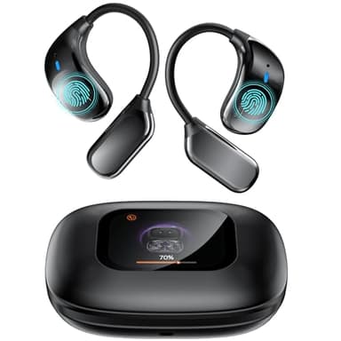 MTOXW AI Cuffie Traduzione, Auricolari di Traduzione 3 in 1 in 135 Lingue con APP, Cuffie Bluetooth 5.4 con Display Intelligente 60 Ore D'uso Stereo HIFI IPX7 Impermeabile per iOS & Android