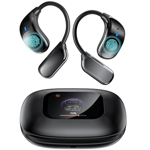 MTOXW AI Cuffie Traduzione, Auricolari di Traduzione 3 in 1 in 135 Lingue con APP, Cuffie Bluetooth 5.4 con Display Intelligente 60 Ore D'uso Stereo HIFI IPX7 Impermeabile per iOS & Android