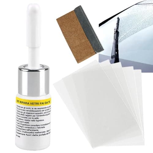 Misaakoeq Kit Riparazione Parabrezza Auto,Nanometro Kit Riparazione Vetro Auto,Portatile E Facile da Usare Kit Riparazione Parabrezza Adatto per Urti, Collisioni E Segni di Colpi