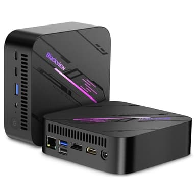 Blackview MP100 Mini PC, AMD Ryzen 7 5825U (8C/16T, fino a 4,5 GHz),16 GB RAM 512 GB SSD Mini PC Gaming,Triplo display 4K/WiFi 6/Bluetooth 5.2/USB 3.2/Tipo C/RGB/Desktop compatto per gaming e lavoro