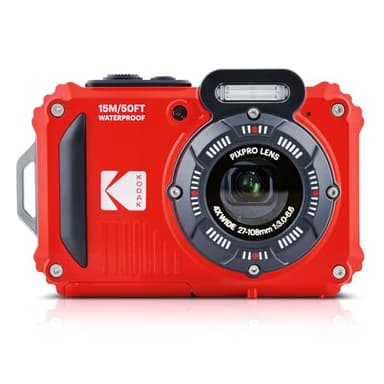 KODAK Pixpro WPZ2 - Fotocamera Digitale Compatta 16M Pixel, Impermeabile fino a 15m, Antiurto, Video 720p, Schermo LCD 2,7 - Batteria Li-ion, Rosso
