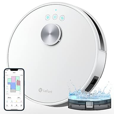 LEFANT M1 Robot Aspirapolvere e Lavelli con mappatura, 4000Pa, 200 Min, Navigazione Laser (LDS), Zona Proibita, Aspirapolvere Robot 32 cm, Controllo WiFi/App/Alexa - Ideale per la Casa Intelligente,