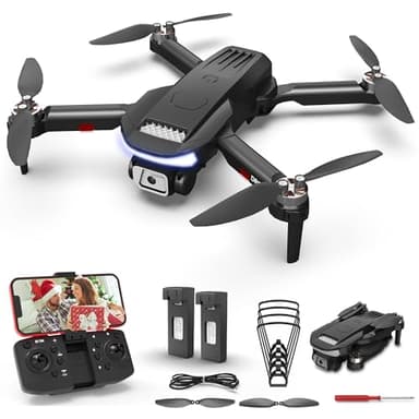 Wipkviey Drone B15 con fotocamera 4k, droni pieghevoli con motore brushless, quadricottero RC FPV per principianti adulti, volo waypoint, 3D flip, 2 batterie, 36 minuti di volo, sotto 249 g, C0