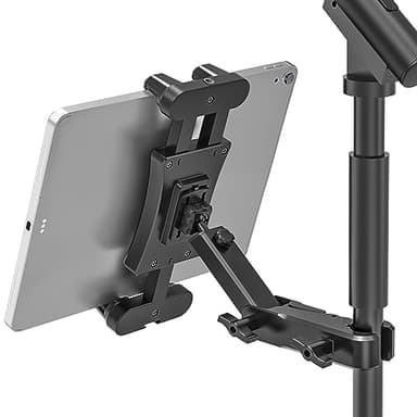 Jubor Supporto Tablet per Microfono, Porta Tablet Asta Supporto Regolabile a 360°, Support per Tablet Musica per iPad, iPad Pro, iPad Mini, iPad Air 4,7-13,5" Tablet Smartphone