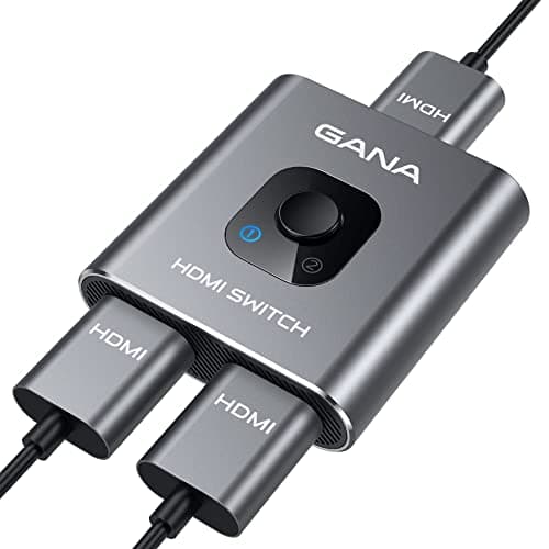 GANA Sdoppiatore HDMI Switch HDMI Splitter - 4K HDMI Switch Bidirezionale (2 Ingresso a 1 Uscita o 1 in a 2 out) Alluminio Commutatore HDMI Supporta 4K 3D 1080P per TV, Fire stick, Xbox, PS3 PS4 PS5