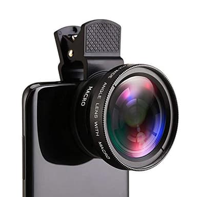Akls Obiettivo grandangolare 0,45x, obiettivo grandangolare e obiettivo macro HD 12,5x, universale, per iPhone, Samsung e la maggior parte degli smartphone Android