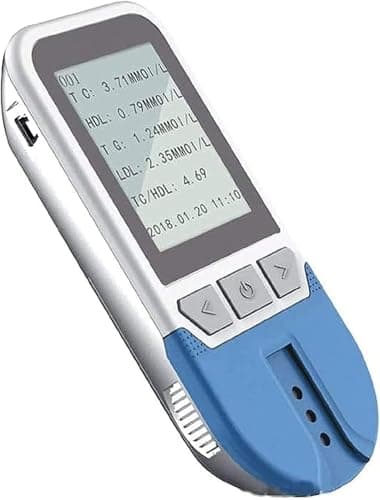 Misuratore di trigliceridi, kit misuratore di lipidi multifunzione 5 in 1, CHDL, LOL, HDL e colesterolo totale con 10 strisce reattive, più set di valori di memoria, risultati rapidi.(Tester)