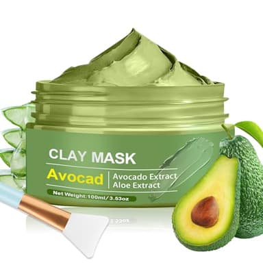 100ml Maschera Viso Avocado, Durevole Maschera Punti Neri Rimozione, Maschera Viso Purificante e Esfoliante, Pulizia dei Pori, Maschera Idratante Può sia da Uomini che da Donne