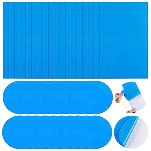 40 Pezzi Toppe per Piscina Kit Riparazione Piscina Toppa Riparazione in PVC Autoadesiv Liner Piscina per Letti Gonfiabili Anelli da Nuoto Kayak (Rettangolo/Tondo)