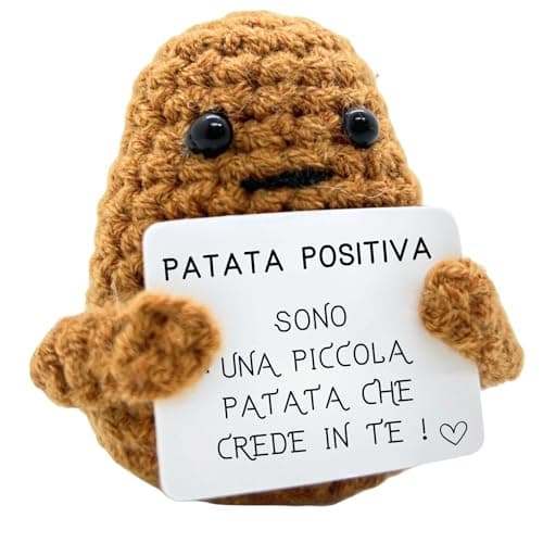 Patata Positiva© | Regalo Originale e Divertente | Decorazione Casa | Idea Simpatica | Compleanno & Festa | Bambina Donna Uomo Sorella Amico Ado | Sorpresa Collega Ufficio | Peluche Motivazionale