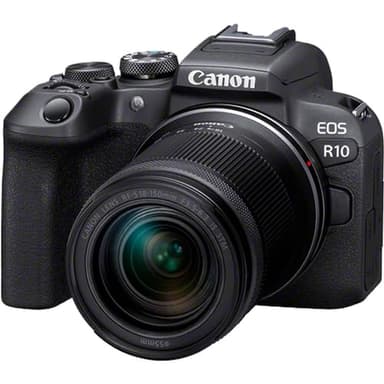 Canon EOS R10 APS-C mirrorless nera + 18-150mm IS STM (24,2 Mp, - fino a 23 fps, DIGIC X, video 4K UHD fino 60p, Dual Pixel CMOS Auto Focus II, Display touchscreen orientabile da 7,5 cm, Wi-Fi, BT)