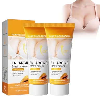 Tkekruh 2PC Ingrandimento del Seno 60g, Crema Seno Rassodante, Idratante Naturale, per la Pelle Rassodante, Migliora l'Elasticità, Crema per il Seno Modellante per Seni Cadenti, Enhance Cream
