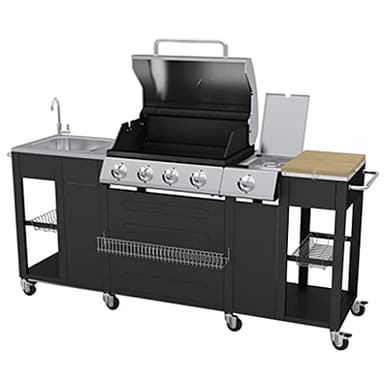 Gecheer Barbecue da Cucina per Esterni Montana 4 Fornelli