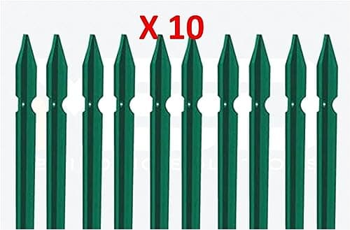 Service Solutions 10 PZ Palo Paletto in ferro a T 30x30x3 mm Plastificato Verde per Rete Recinzione Metallica – Altezza 125CM – Robusto, Anticorrosione – TUTTE LE MISURE - MADE IN ITALY (10, H 125 CM)