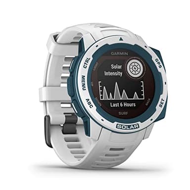 Garmin Instinct Solar, Surf Edition, Cloudbreak - Smartwatch Gps Ultra-Resistente con Ricarica Solare, Cardio, Pulseox, App Surf e Multisport