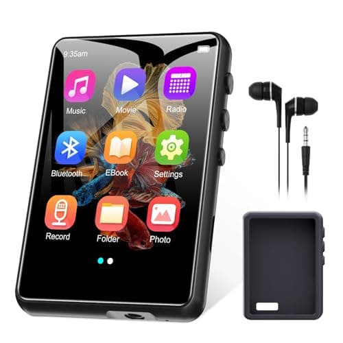 64GB Lettore MP3 Bluetooth 5.3 da con Touchscreen da 2,4 Pollici, Lettore MP3 Portatile con Altoparlanti, Capacità di Registrazione, Radio FM Espandibile fino a 128 G (Space Black)