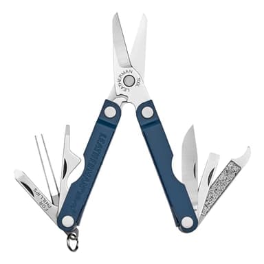 Leatherman Micra - Portachiavi multiuso in acciaio inox con forbici e 9 utensili, colore: blu navy