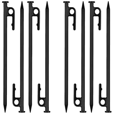 Picchetti Campeggio, 8 Pezzi Picchetti Nero, Resistente Alle Intemperie Picchetti Tenda Adatto per Asfalto Rocce Tende Campeggio Reti da Giardino Teloni Reti da Calcio