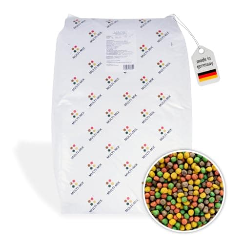 Mangime Koi Multi-Mix 6 mm – Il mix di 4 varietà per koi e pesci di stagno per una dieta equilibrata di pesce con olio di salmone, spirulina, astaxantina e Wheatgerm (5 kg)