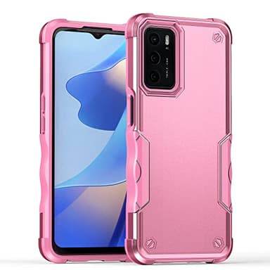 XYYDS Cover per OPPO A16 / OPPO A16S / OPPO A54S Rugged Armor Case, Custodia Antiurto Militare, Hard PC + TPU Silicone Antiscivolo Cover, Rinforzo dei Bordi - Rosa