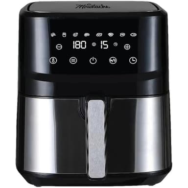 La Moustache - Friggitrice Senza Olio 6,5L ad Aria Calda 1700W con E-Book di Ricette, Air Fryer con 8 Programmi, Controllo Digitale 80-200 °C, Timer, Griglie Antiaderenti (Essential Plus)