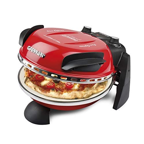 G3 Ferrari G10006 Pizza Express Delizia, Forno Pizza, 1200 W, Termostato regolabile 400°C, Pizza fragrante in 5 minuti, Doppia resistenza riscaldante, Ricettario e Palette inclusi, Rosso