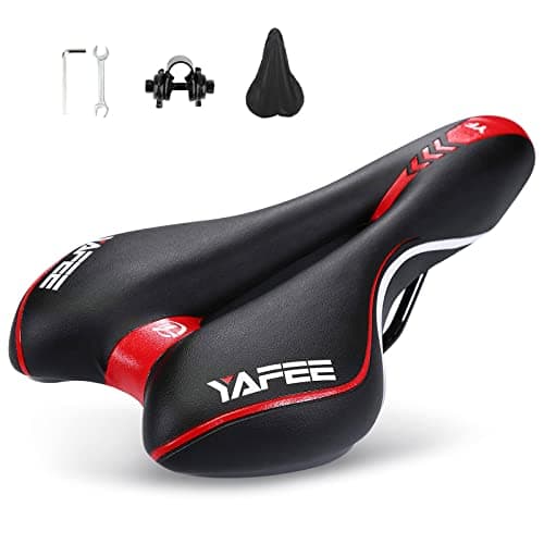 ENJOHOS, Sella mtb antiprostata, Impermeabile Sella bici, comoda, Sella bici da corsa per mountain bike, bici pieghevole, da strada (Rosso)
