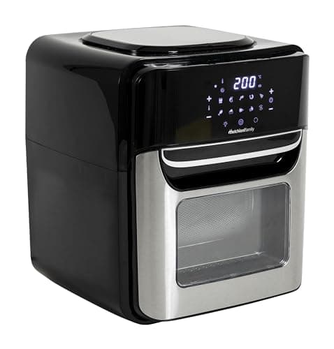 Melchioni Family | Friggitrice ad Aria Smart VIRGINIA, Capacità 12L, Timer 1/90 minuti, con Wifi Compatibile con Google e Alexa, Air Fryer Multiprogramma con App, 80-200°, 1700 W, Colore Nero