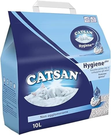 Catsan 5x Hygiene Plus, Sabbia per Lettiera per Gatti - 10 l