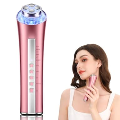 CARER SPARK Radiofrequenza Dispositivo di Bellezza Viso Massaggiatore Viso Anti-Rughe con Terapia a 3 Luci LED per Ridurre le Rughe Anti-Invecchiamento e Rassodare la Pelle