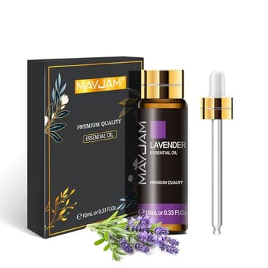 MAYJAM Olio Essenziale Di Lavanda 10ml, Olio Di Lavanda Per Diffusori, Umidificatori, Fai Da Te, Casa, Guardaroba