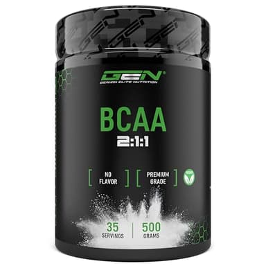 BCAA 2:1:1 in polvere - 500 g - Gusto: non aromatizzato (neutro) - Da fermentazione vegetale - Leucina, Isoleucina, Valina - Aminoacidi essenziali - Polvere pura senza additivi - Vegano