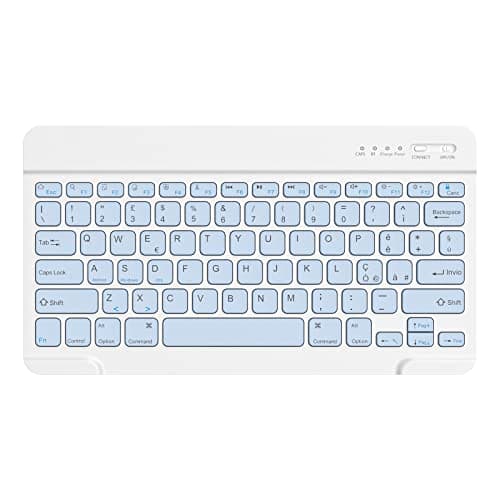 HZD Tastiera Wireless Bluetooth,Rechargeable Tastiera Universale Ultra Sottile per Tablet,Piccola Tastiera Wireless per Tablet Samsung/IOS/Android/Windows/Telefoni,Layout Italiano QWERTY