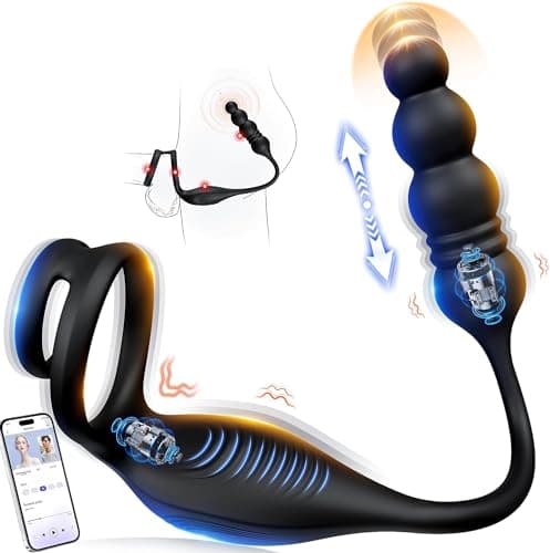 Vibratore per Uomo Stimolatore Prostata Anal Plug Sex Toys, Vibratore Anale Dildo Anale Plug Analesex Toy con Telecomando, Sex Toy Uomo Donna Butt Plug 9 Mode Télescopique & Vibrations