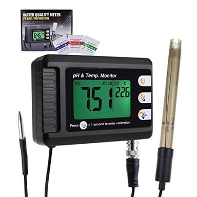 Misuratore Di Ph E Temperatura 2 In 1 Tester 0~14 Ph Calibrazione Automatica Elettrodo Bnc Sonda Per Acquario Idroponico Ph Misuratore Di Acqua Laboratorio Cibo Acqua Potabile Ph Di Acqua Salata