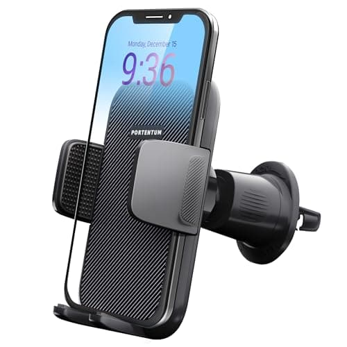 PORTENTUM Porta Cellulare Auto | Upgrated Clip | Supporto Telefono Auto per Presa d'Aria Dell'Auto, 360°di Rotazione Porta Telefono Macchina Universale Compatibile